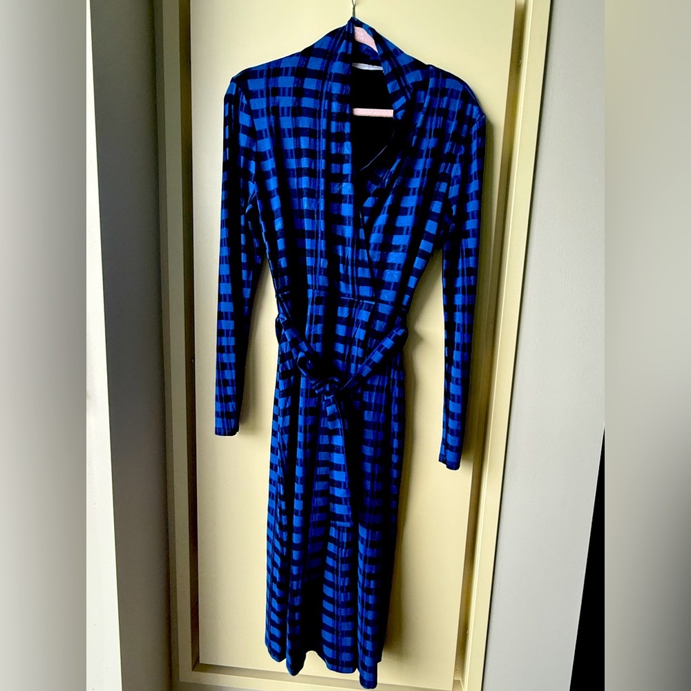 Boss Blue and Black Midi Dress